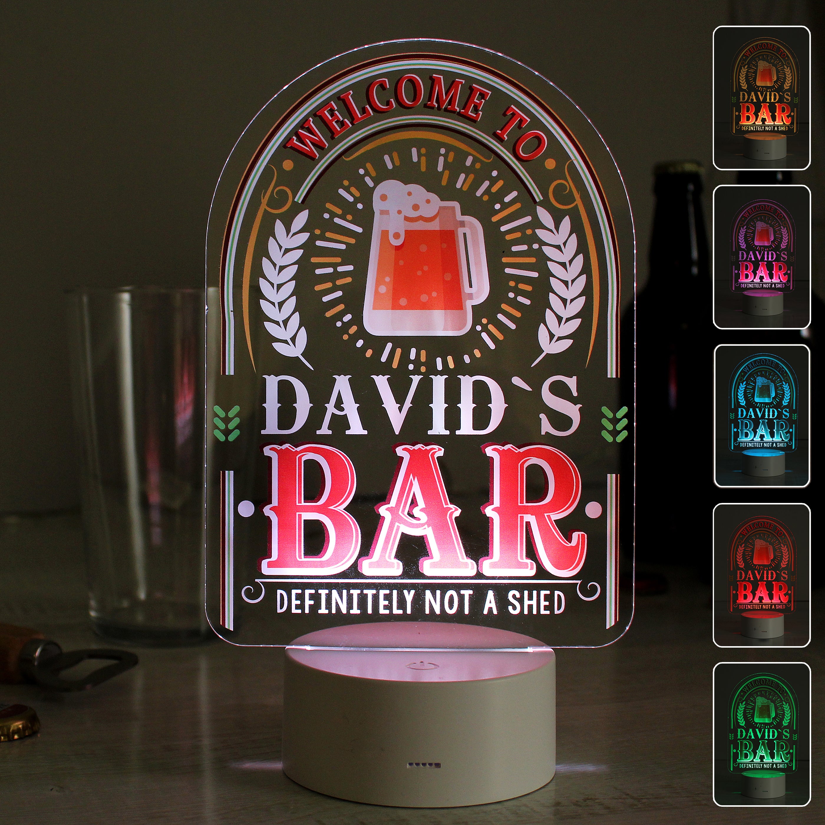 Personalised Welcome Colour Changing Night Led Light White