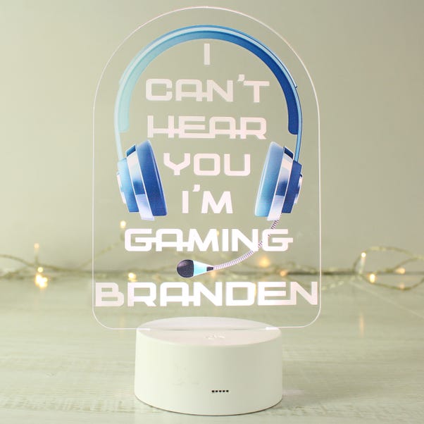 Personalised Blue Gaming Colour Changing Night LED Light  image 1 of 5