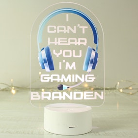 Personalised Blue Gaming Colour Changing Night LED Light 