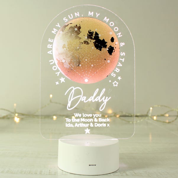 Personalised Sun Moon and Stars Colour Changing Night LED Light  image 1 of 6