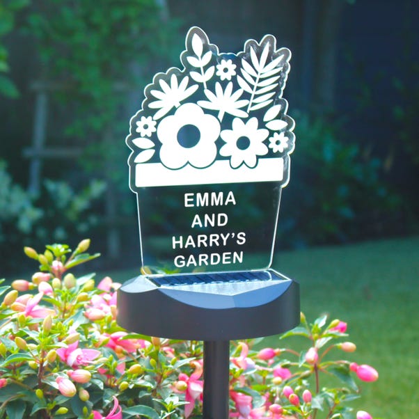 Personalised Plant Pot Outdoor Solar LED Light  image 1 of 10