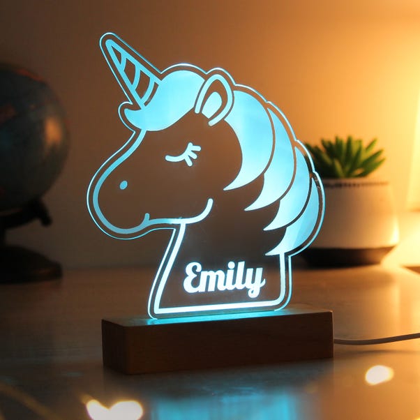 Personalised Unicorn Wooden Based LED Light  image 1 of 8
