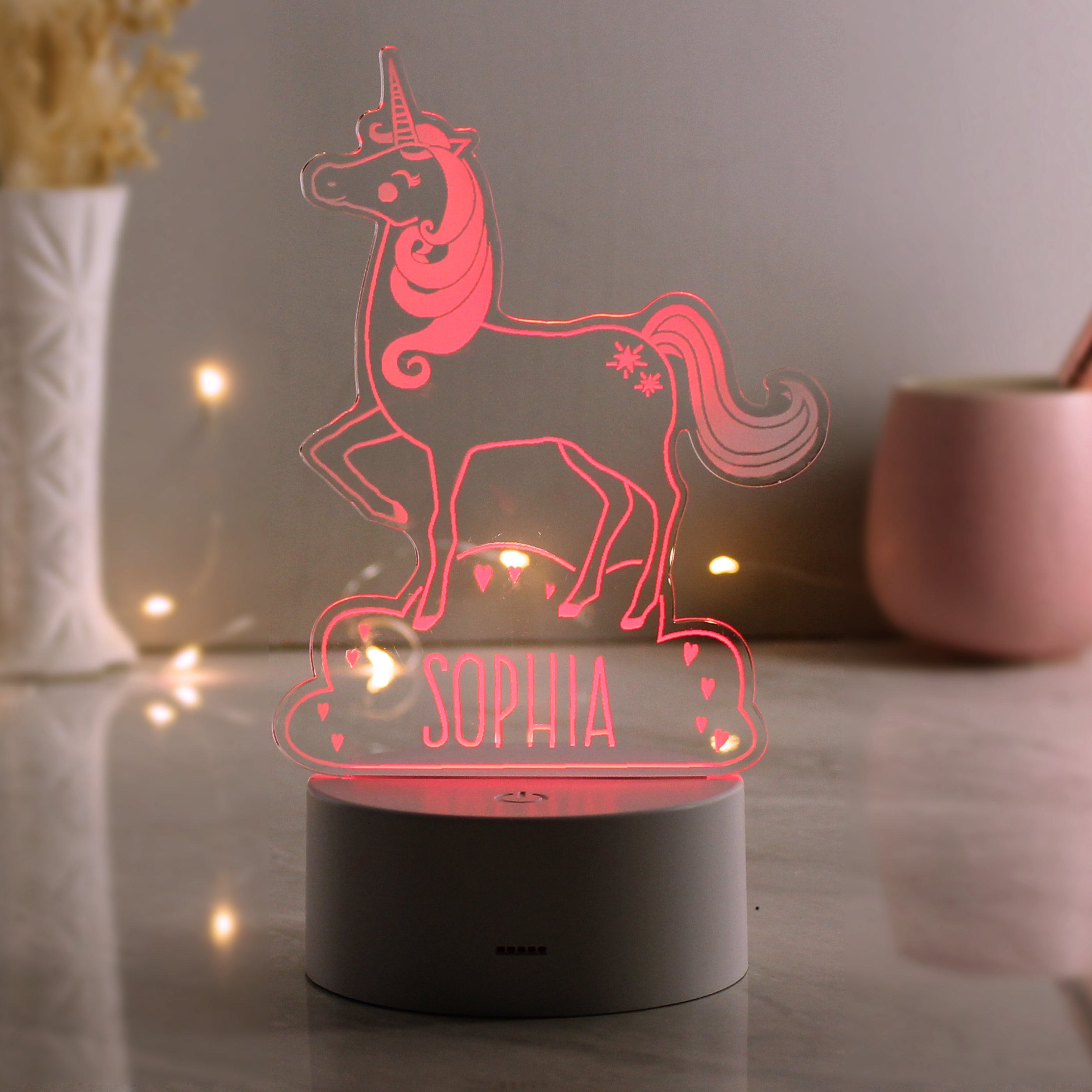 Personalised Unicorn Colour Changing Night LED Light 