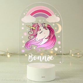 Personalised Pink Unicorn Colour Changing Night LED Light 