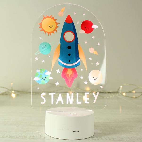 Personalised Space Rocket Colour Changing Night LED Light  image 1 of 4