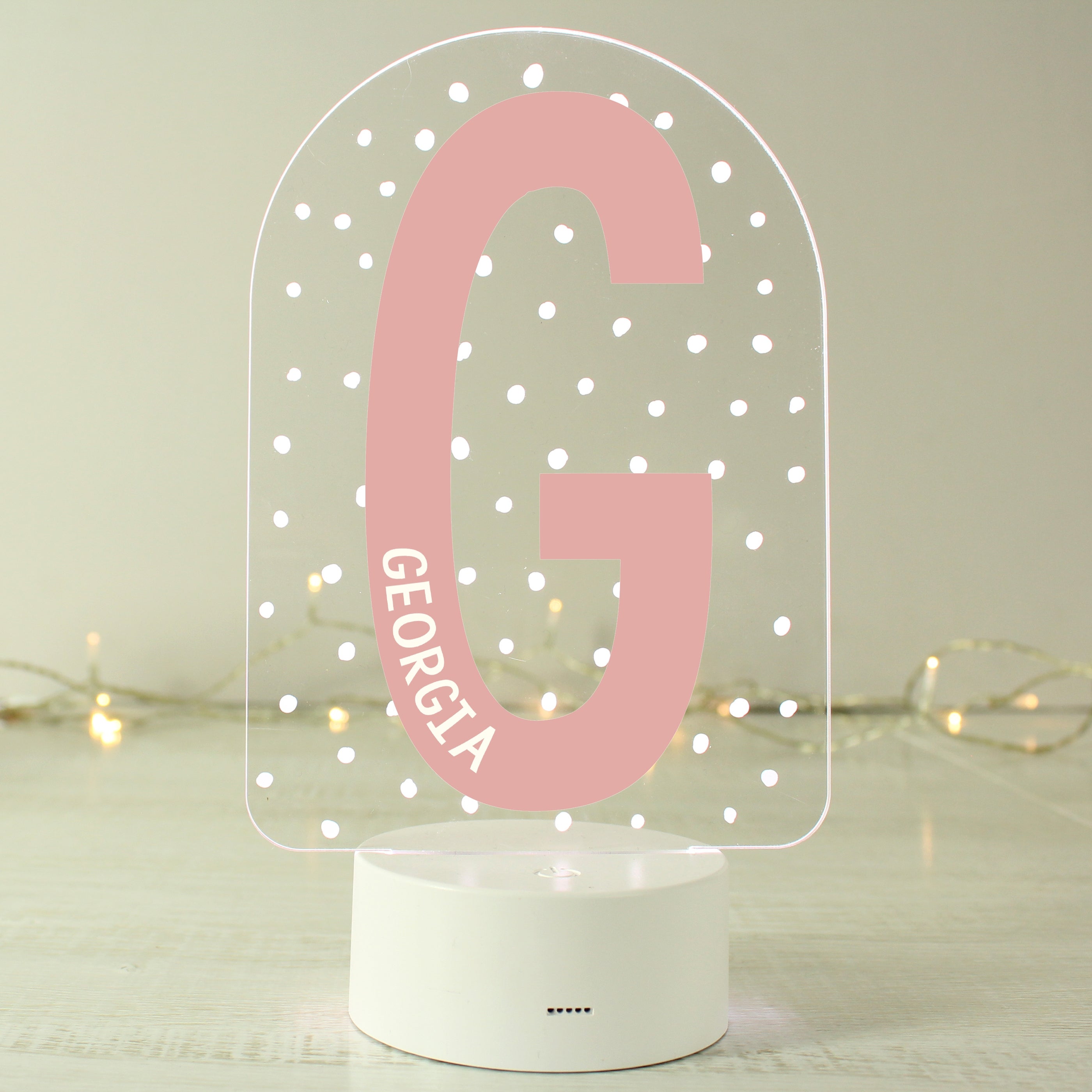 Personalised Initial Colour Changing Night Led Light White