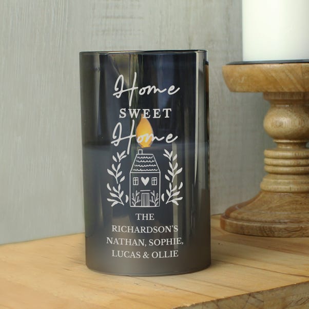 Personalised Home Smoked Glass LED Candle  image 1 of 6