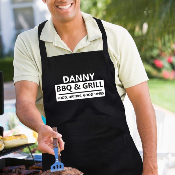 Personalised BBQ and Grill Black Apron image 1 of 3