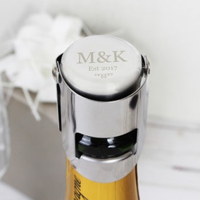 Personalised Monogram Champagne Prosecco and Wine Bottle Stopper
