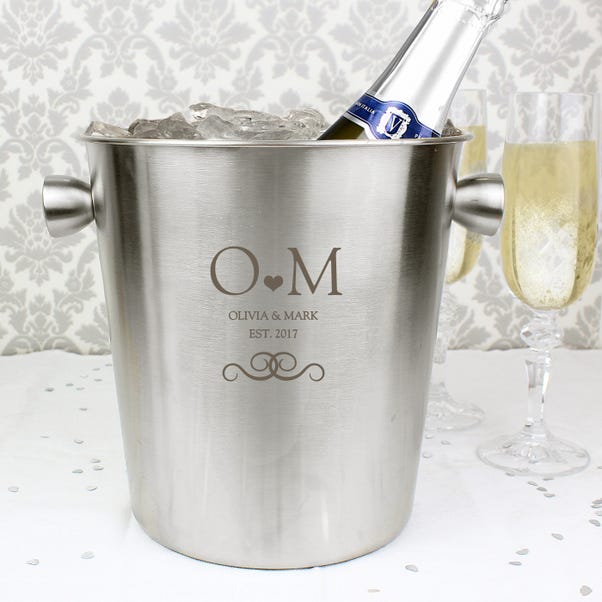 Personalised Monogram Stainless Steel Ice Bucket image 1 of 3