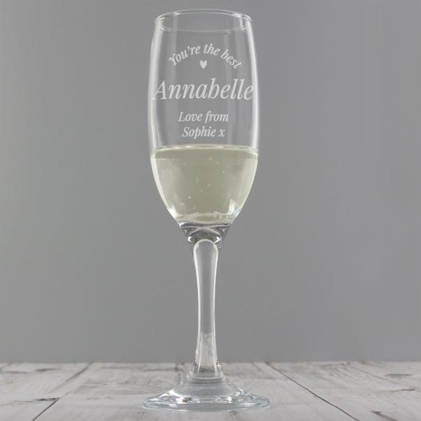 Personalised You Are The Best Flute Glass image 1 of 5