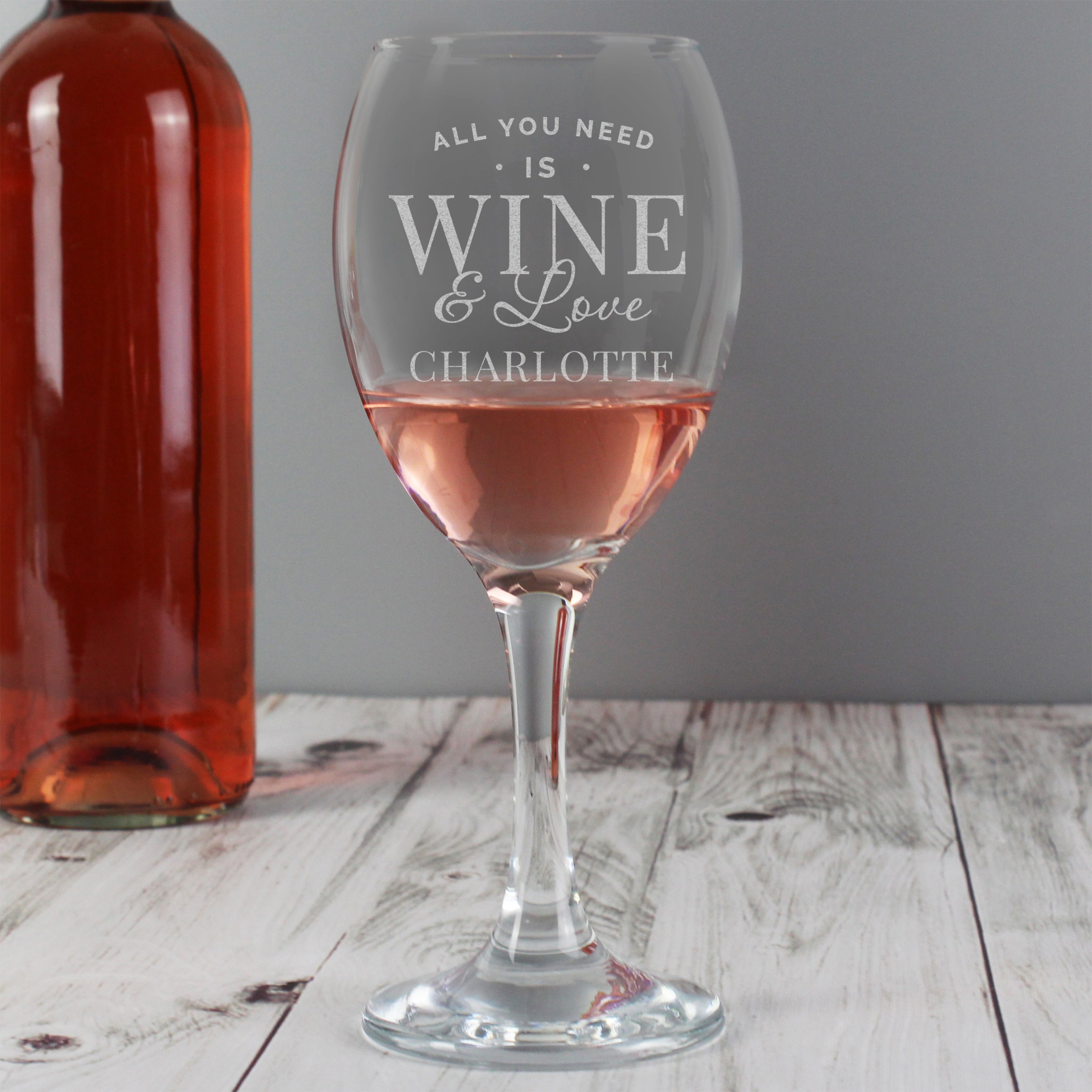 Personalised All You Need is Wine Wine Glass