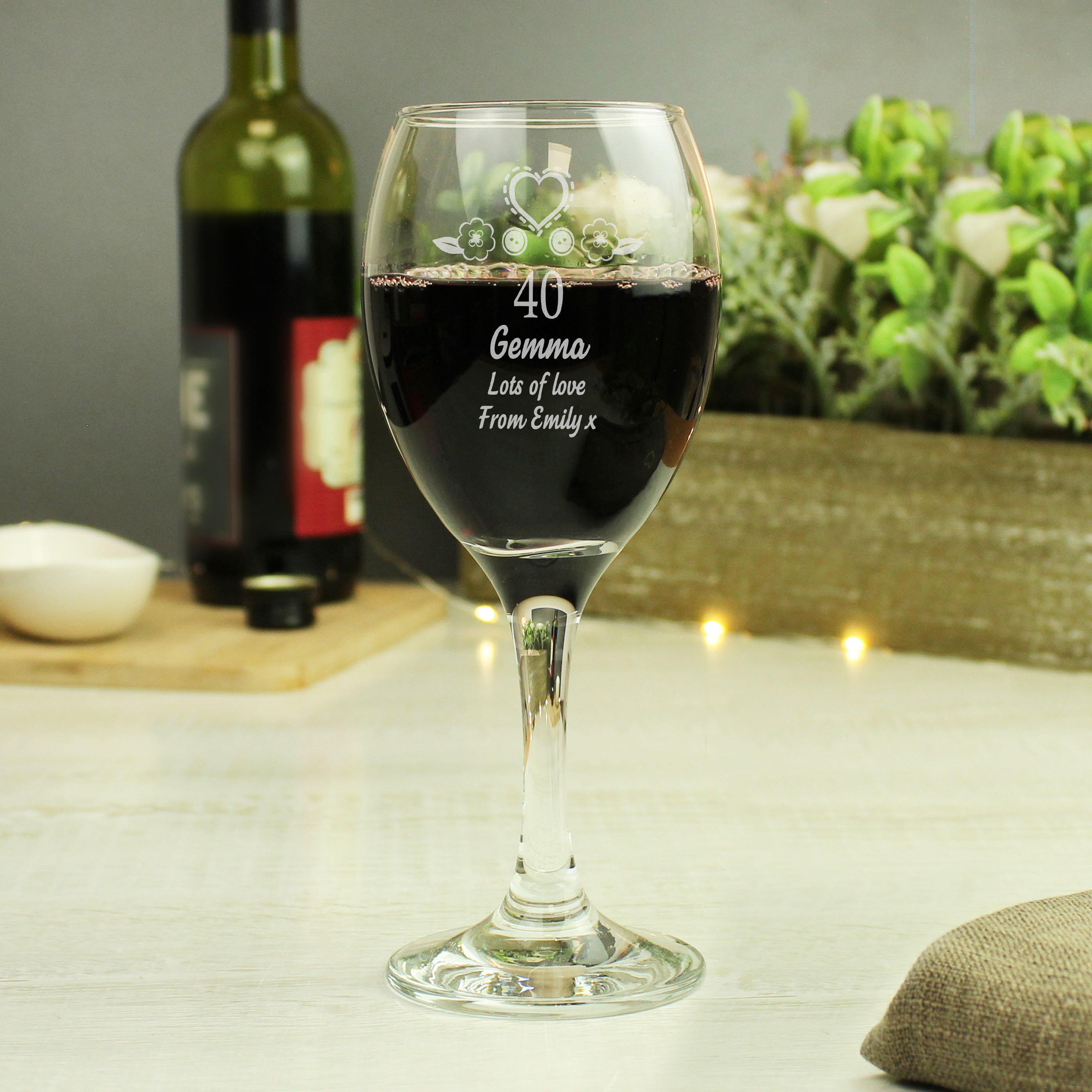 Personalised Birthday Craft Wine Glass Clear