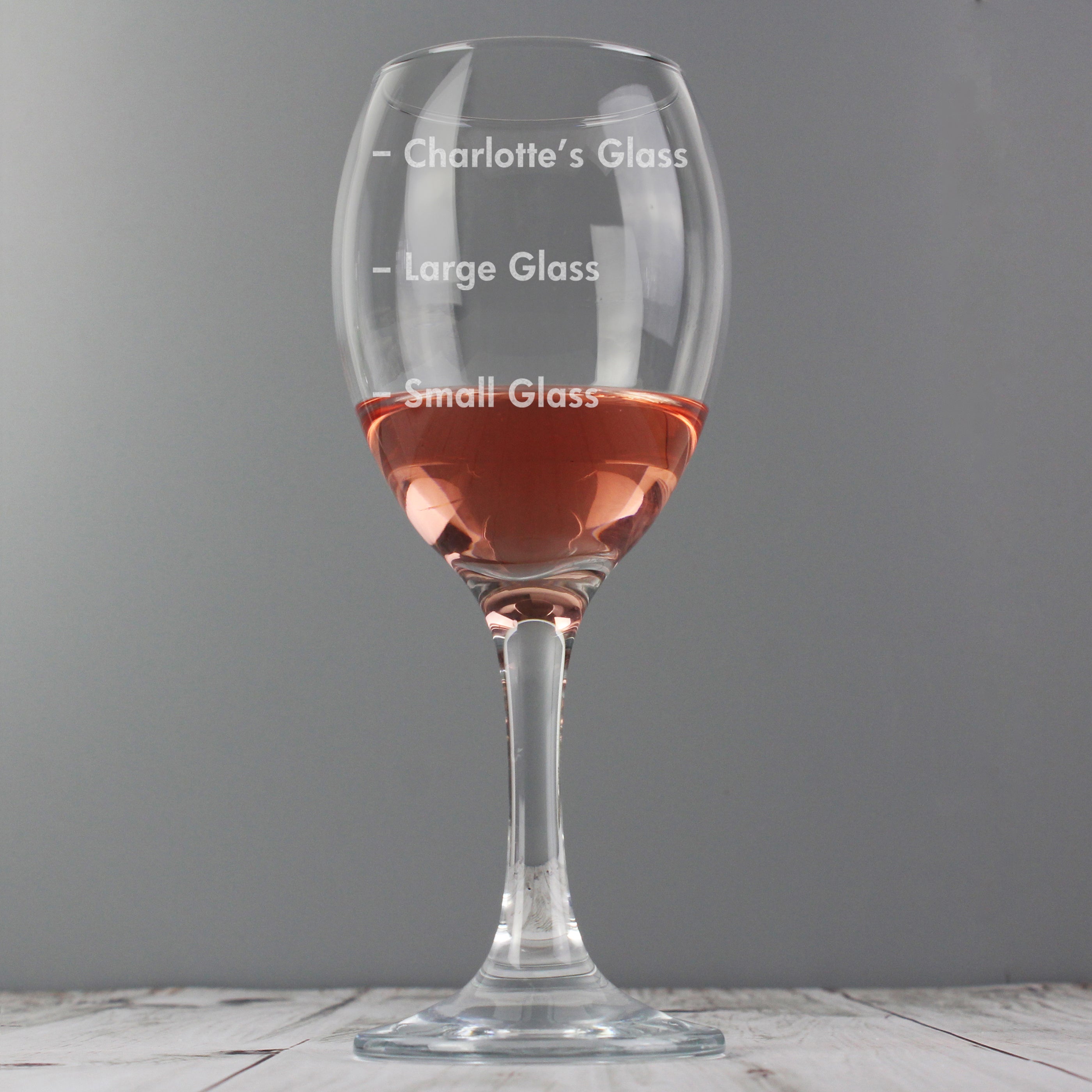 Personalised Measures Wine Glass Clear