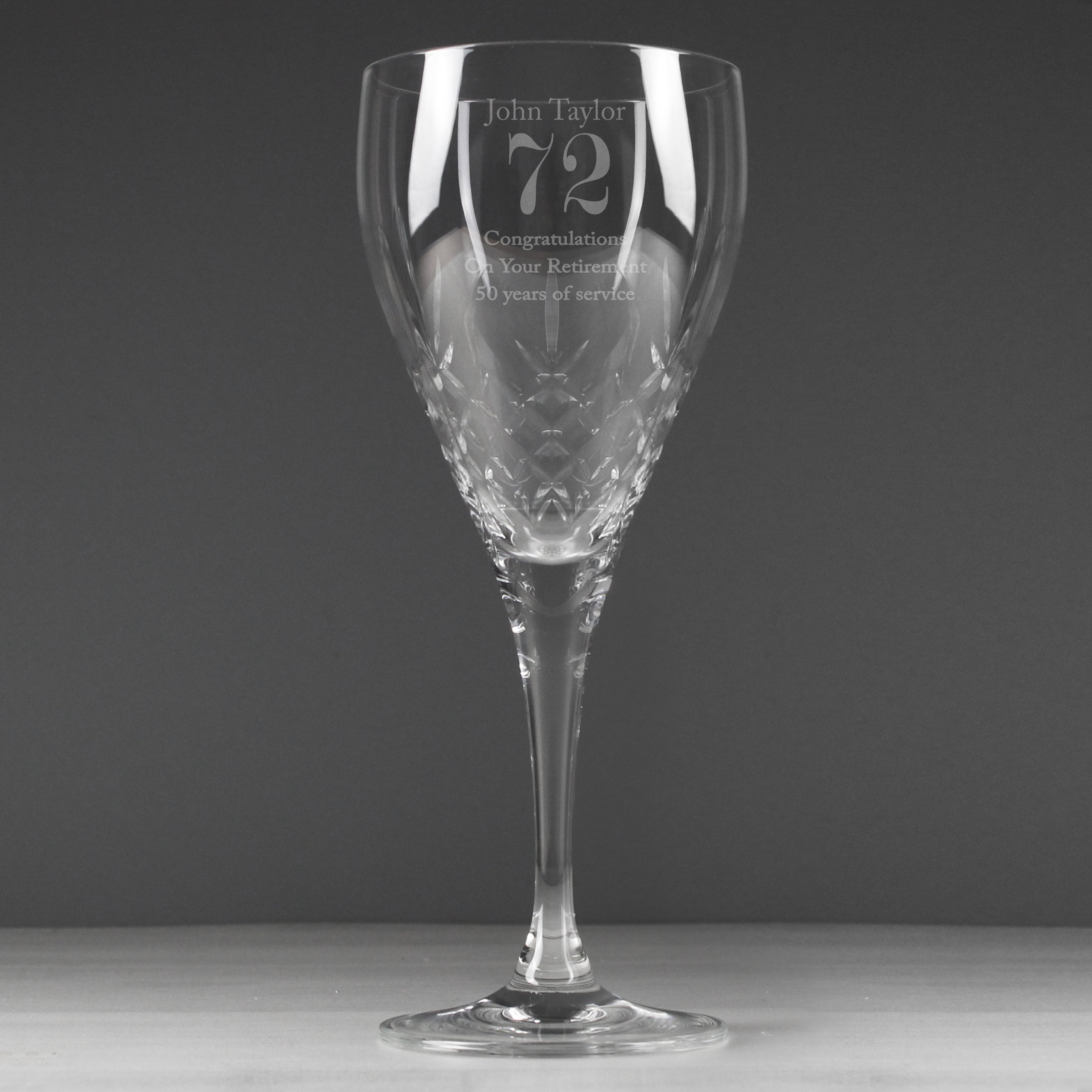 Personalised Birthday Cut Crystal Wine Glass Clear