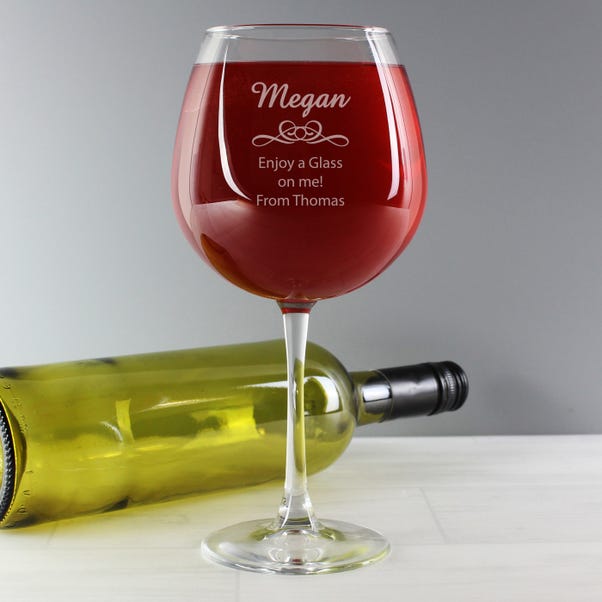Personalised Decorative Bottle of Wine Glass image 1 of 3