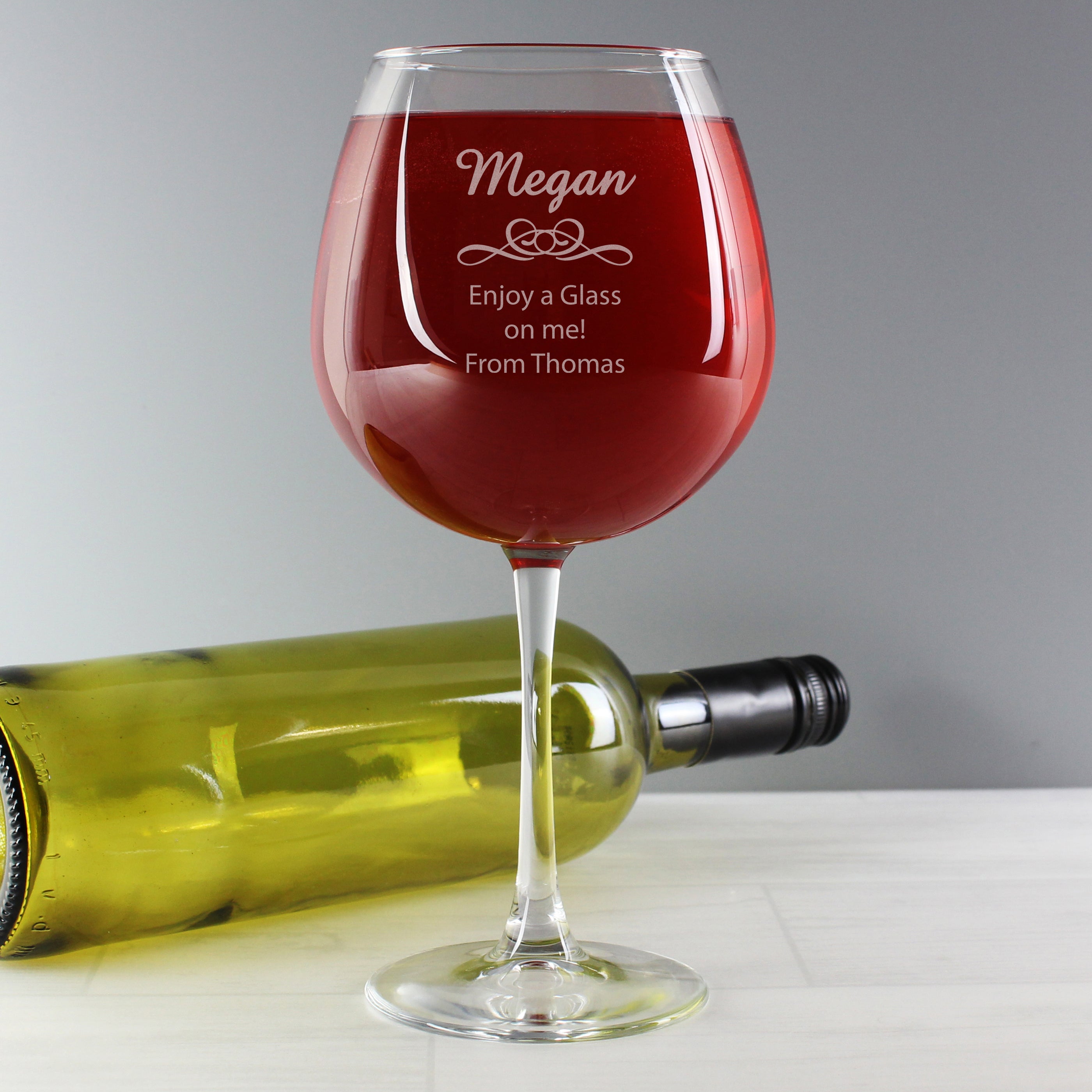 Personalised Decorative Bottle Of Wine Glass Clear