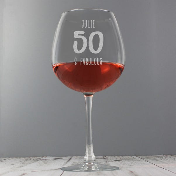 Personalised Birthday Bottle of Wine Glass image 1 of 4
