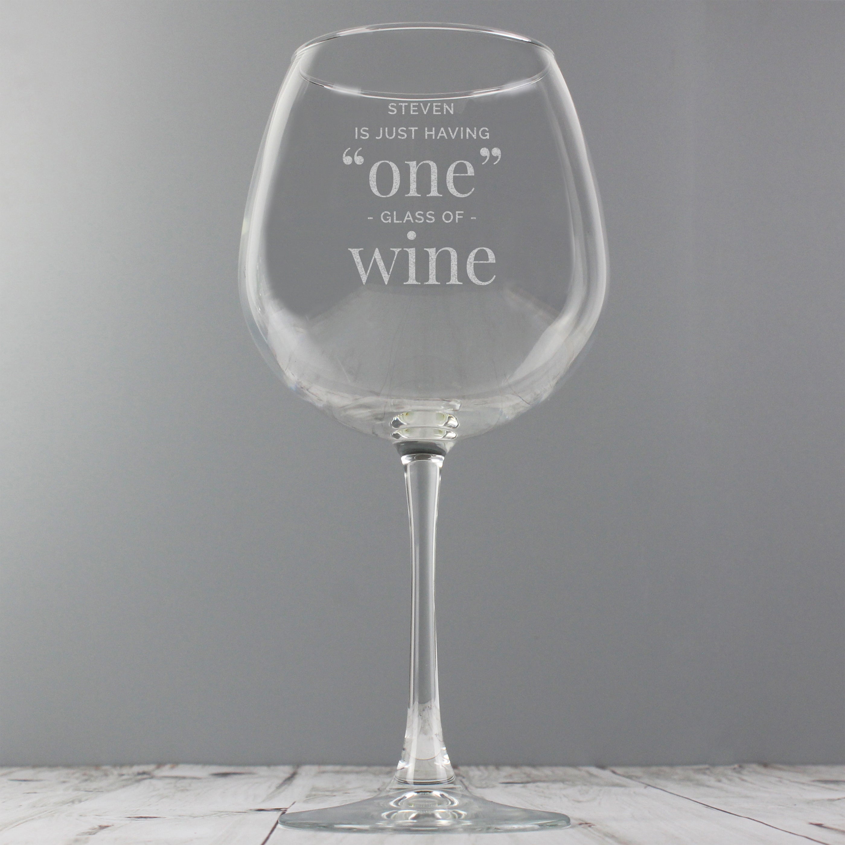 Personalised One Glass Bottle of Wine Glass