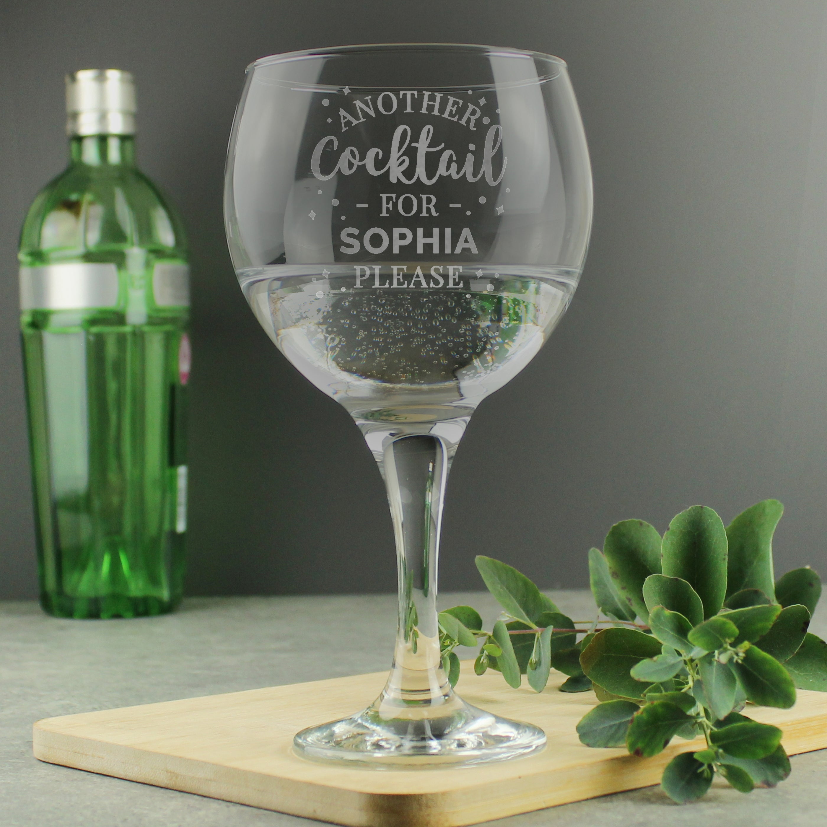 Personalised Another Cocktail Balloon Glass Clear