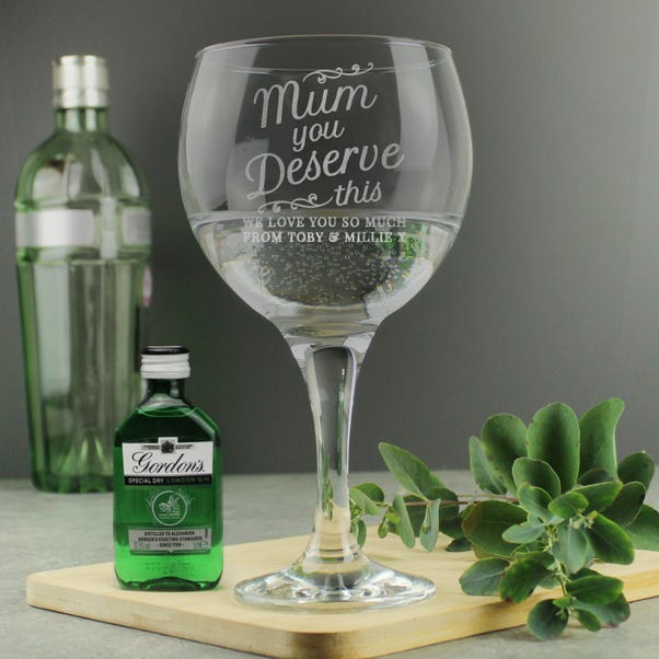 Personalised Mum You Deserve This Gin Balloon Glass image 1 of 4