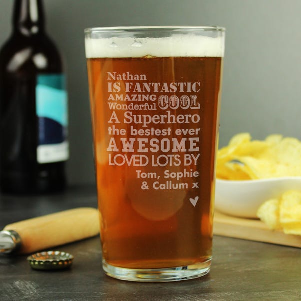 Personalised He is Pint Glass image 1 of 3