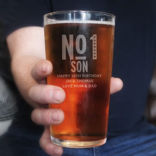 Personalised No 1 Pint Glass image 1 of 5