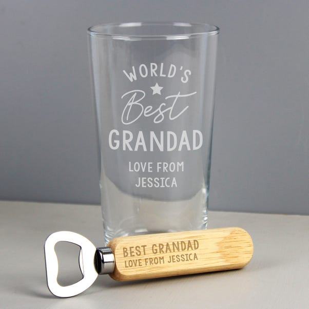 Personalised Worlds Best Pint Glass and Bottle Opener image 1 of 3