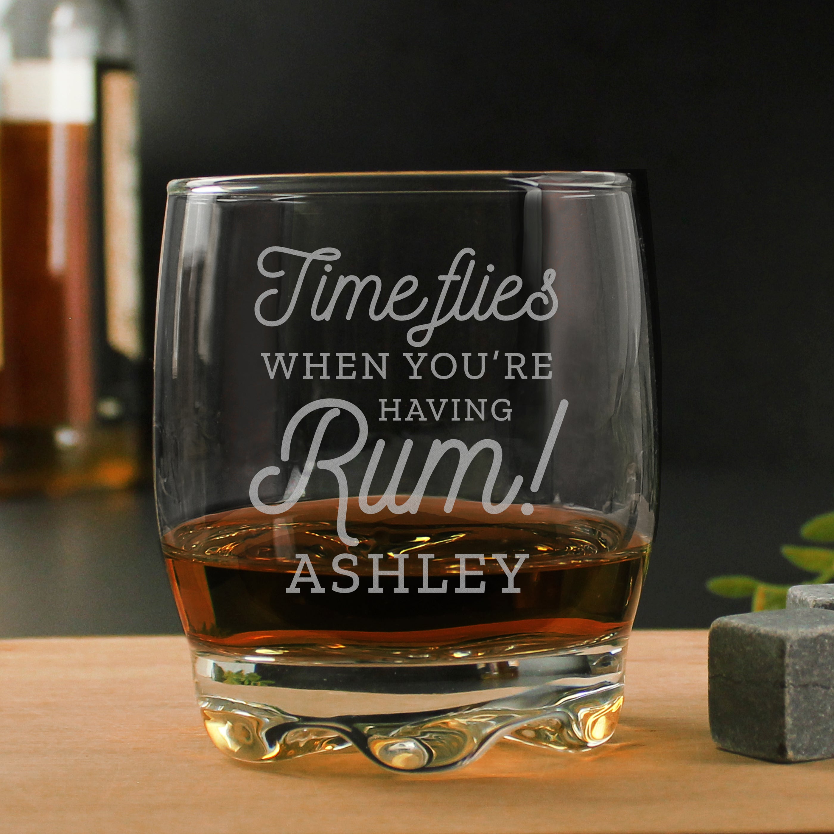 Personalised Time Flies When Youre Having Rum Tumbler Clear