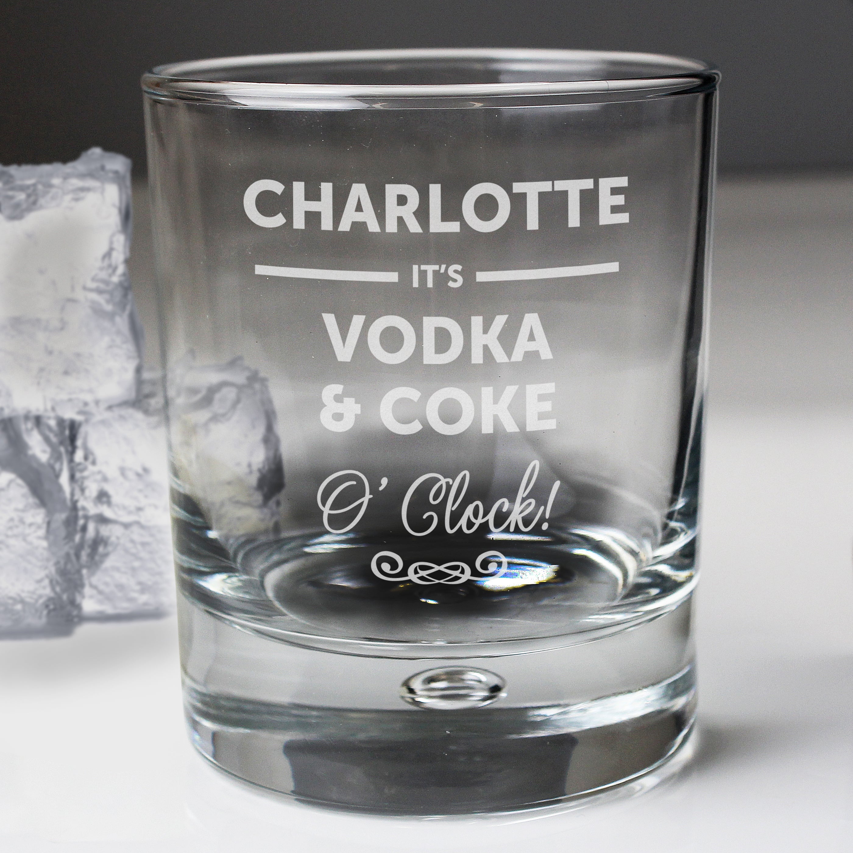Personalised Its Oclock Bubble Base Tumbler Clear