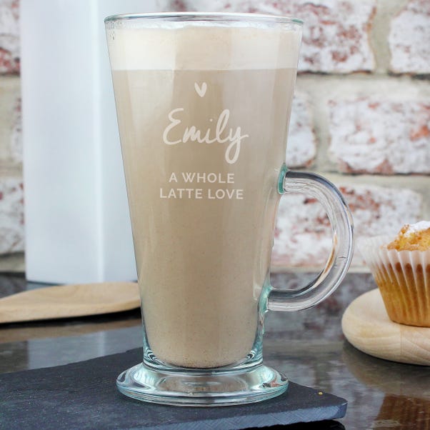 Personalised Heart Latte Glass image 1 of 4