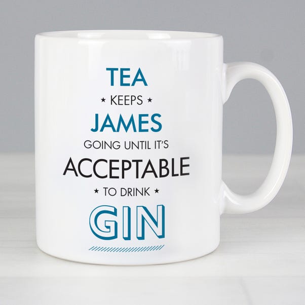 Personalised Acceptable To Drink Mug Blue image 1 of 4