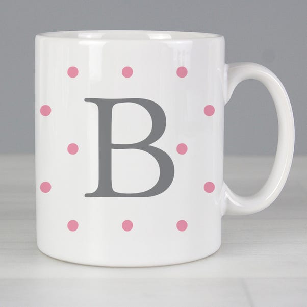 Personalised Monogram Pink Spot Mug image 1 of 4