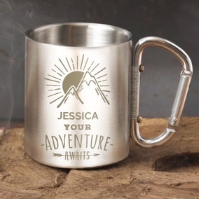 Personalised Adventure Awaits Stainless Steel Mug
