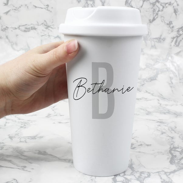 Personalised Initial and Name Insulated Reusable Travel Cup image 1 of 3