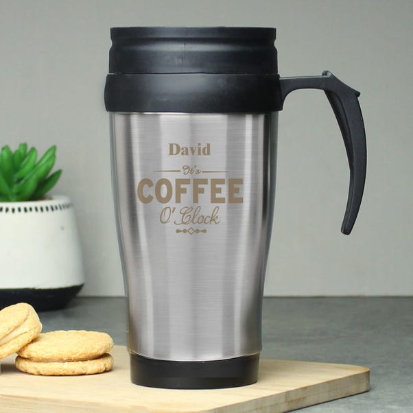 Personalised Coffee OClock Travel Mug image 1 of 3