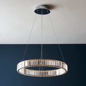Vogue Katana Crystal Hoop Led Ceiling Light