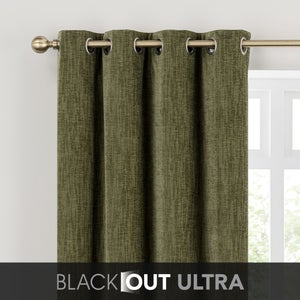Chenille Ultra Blackout Eyelet Curtains