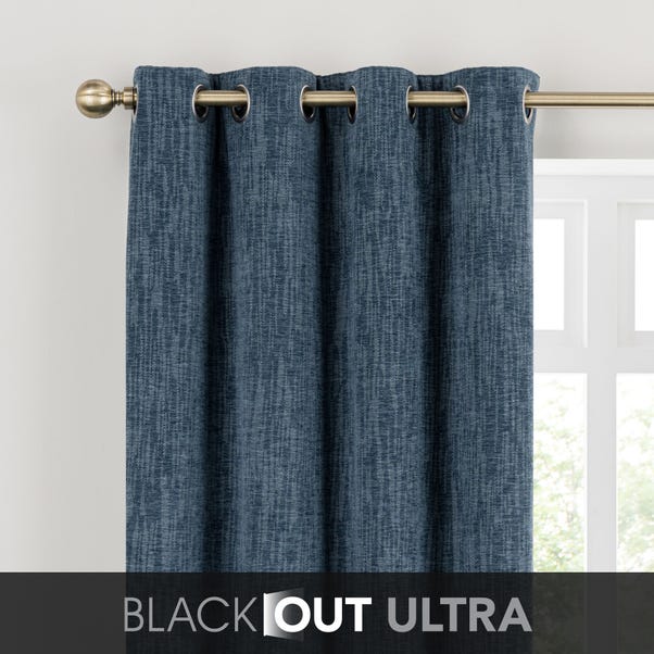 Chenille Ultra Blackout Eyelet Curtains image 1 of 7
