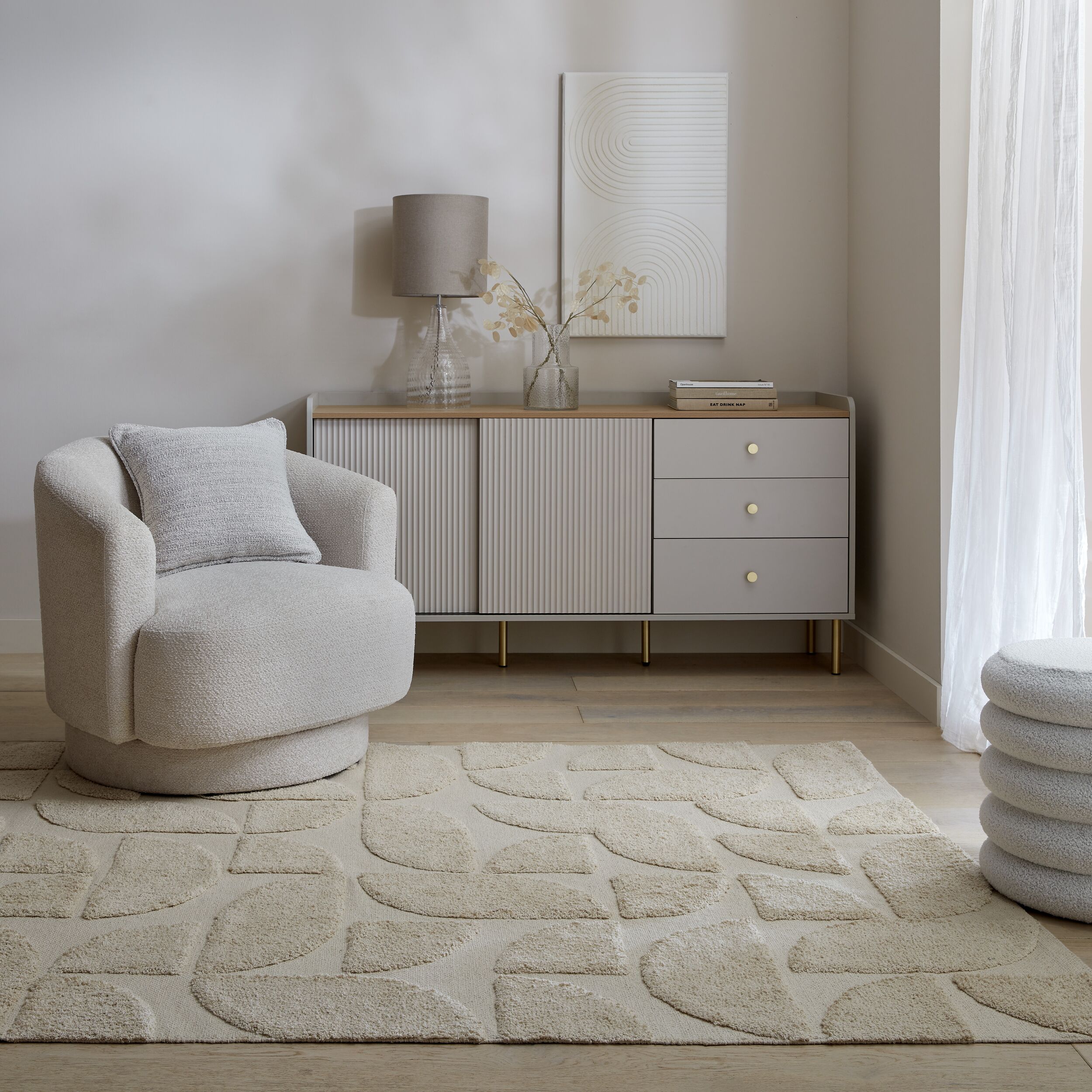 Hampden Cotton Geometric Rug Natural