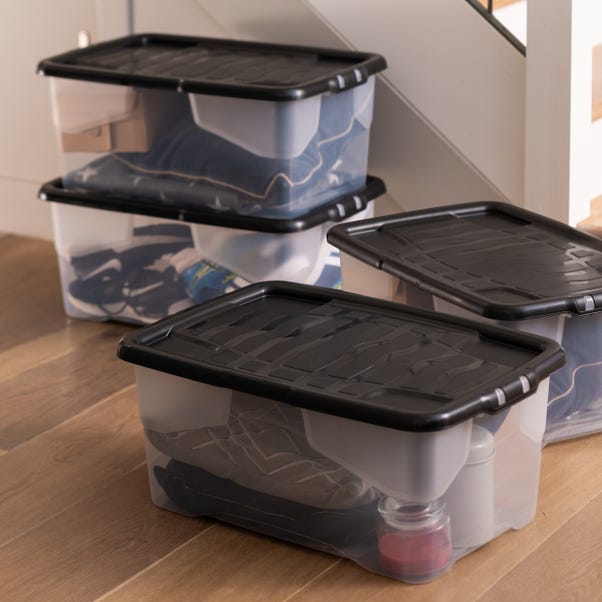 Set of 4 Strata 42L Curve Storage Box with Lids image 1 of 1