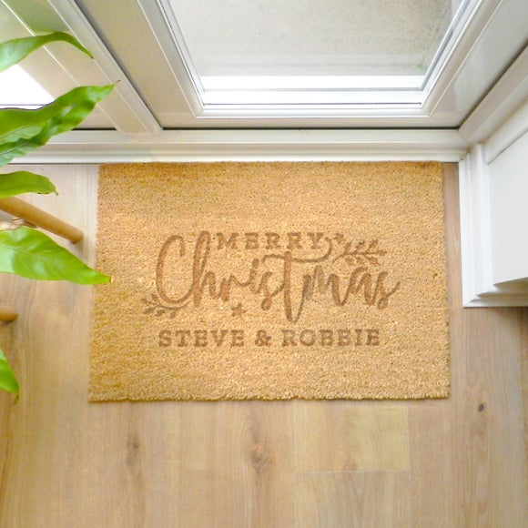Click to view product details and reviews for Personalised Merry Christmas Indoor Doormat.