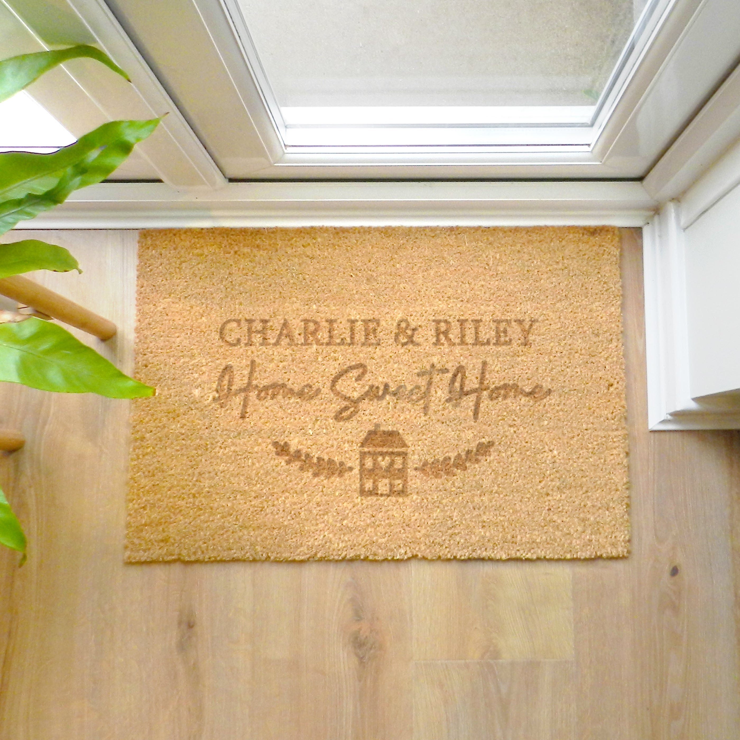 Personalised Rectangle Home Sweet Home Doormat Brown