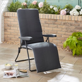 Padded Foldable Charcoal Lounger