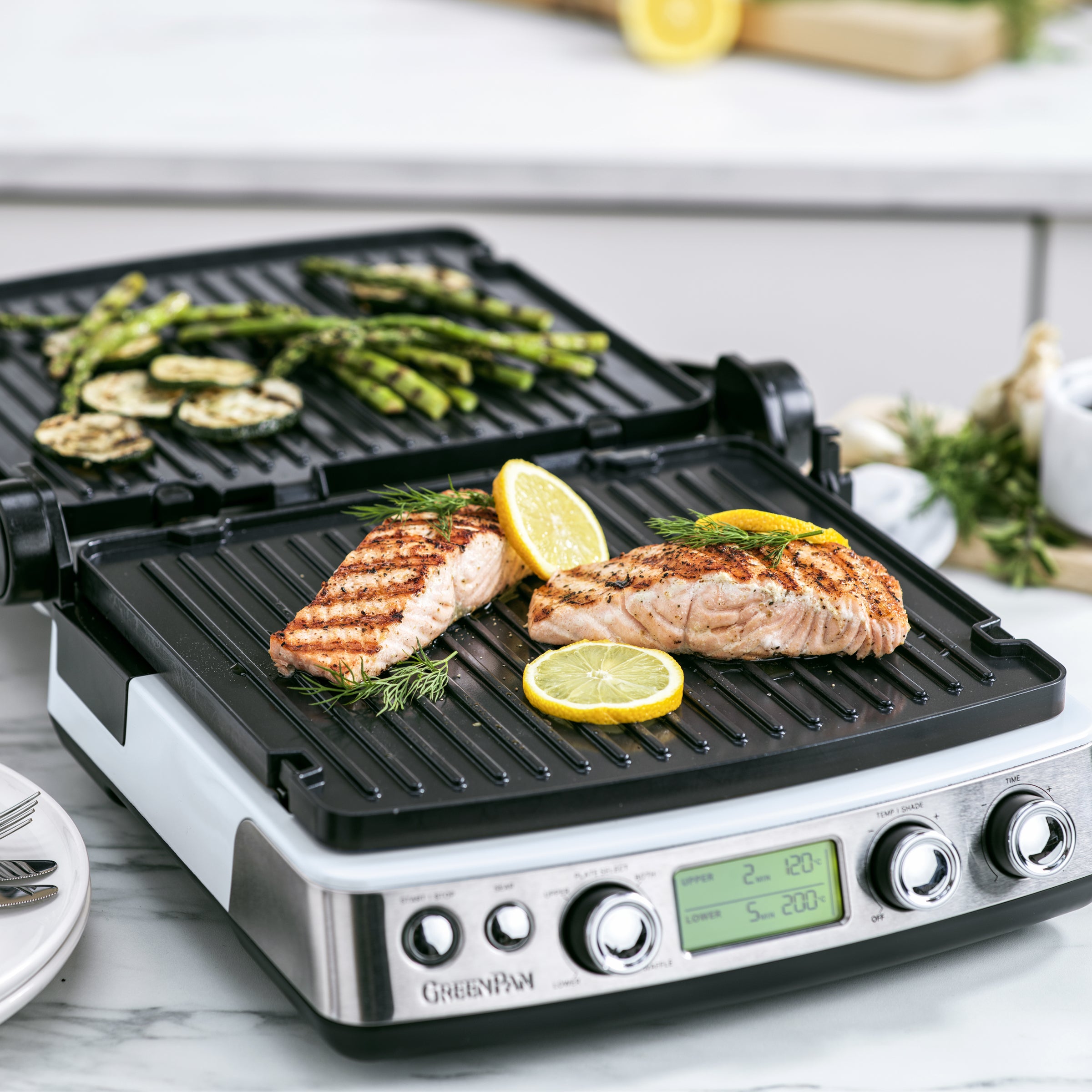 Click to view product details and reviews for Greenpan Ceramic Non Stick 3 In 1 Contact Grill Blue Haze.