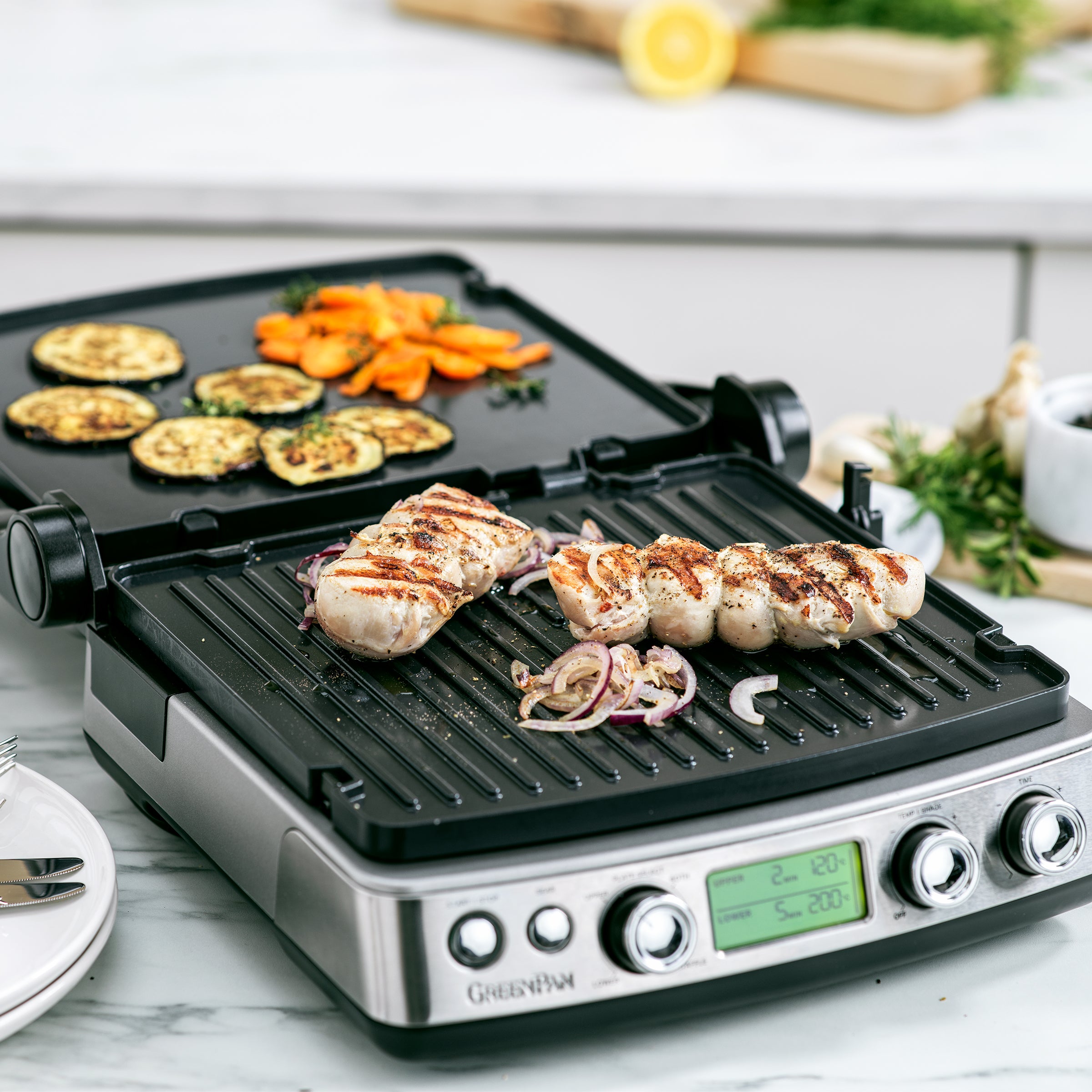 Click to view product details and reviews for Greenpan Ceramic Non Stick 3 In 1 Contact Grill Stainless Steel.