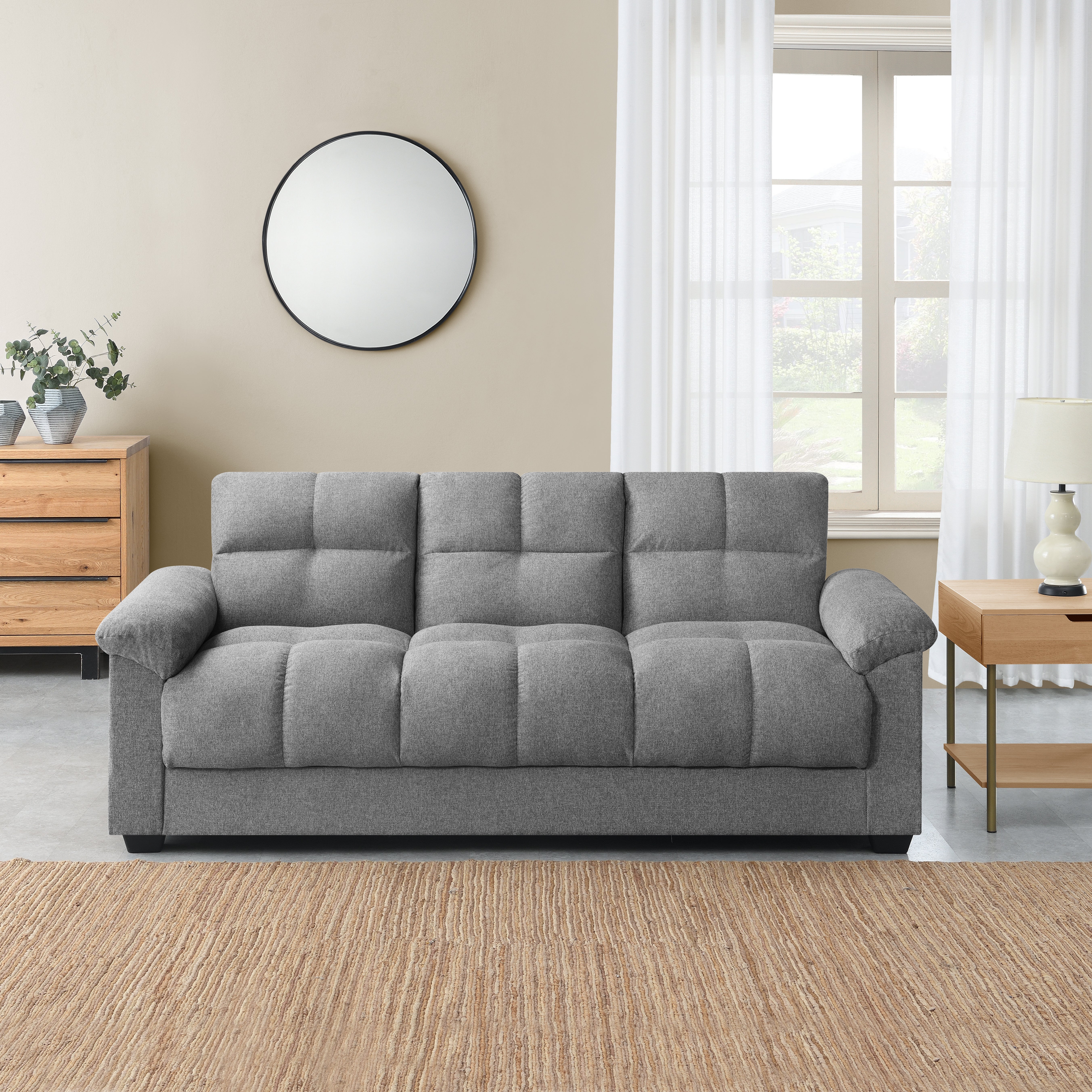 Margo Peppered Grey Fabric Sofa Bed With Storage Peppered Grey