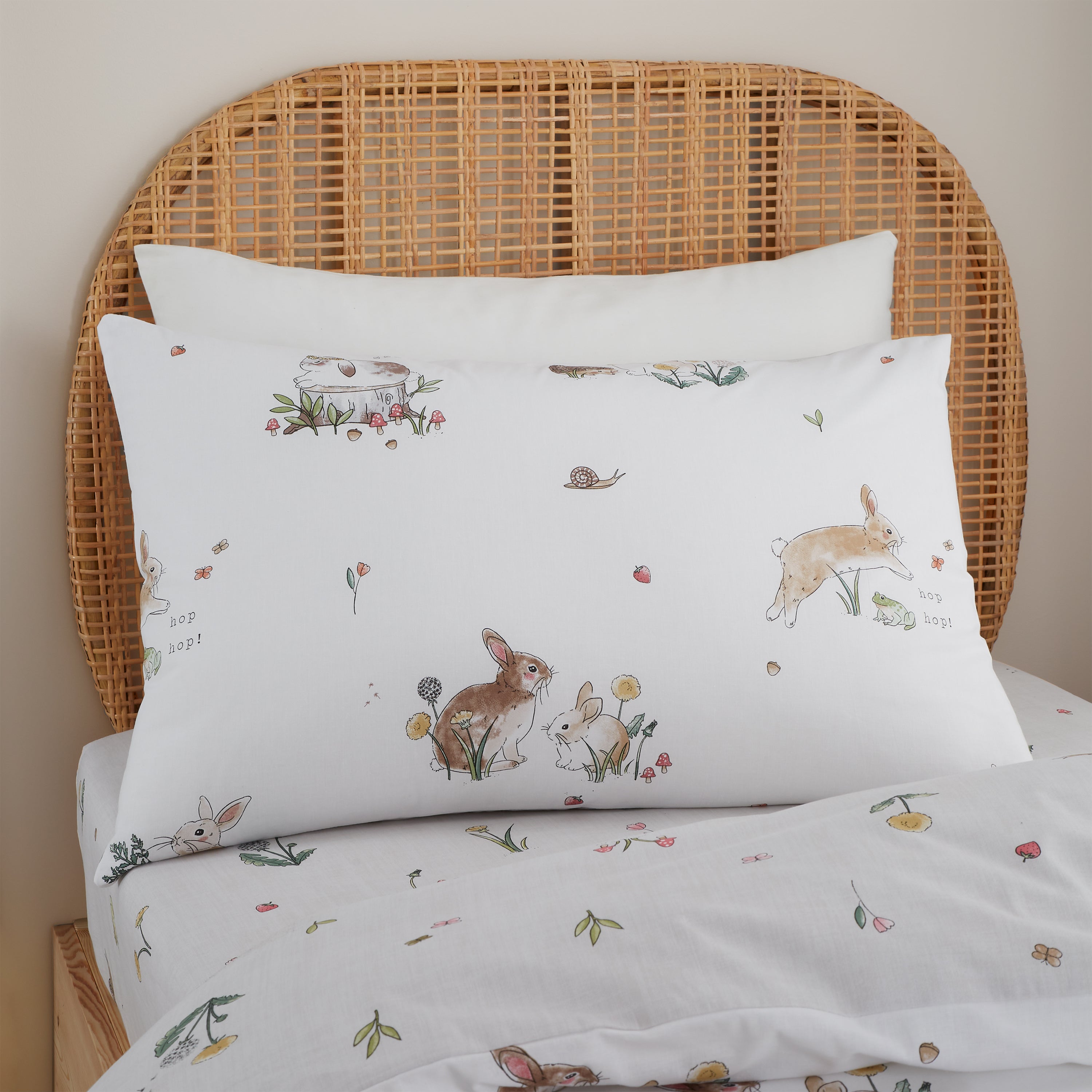 Bianca Bunny Rabbit Friends Cotton Duvet Cover & Pillowcase Set | Dunelm
