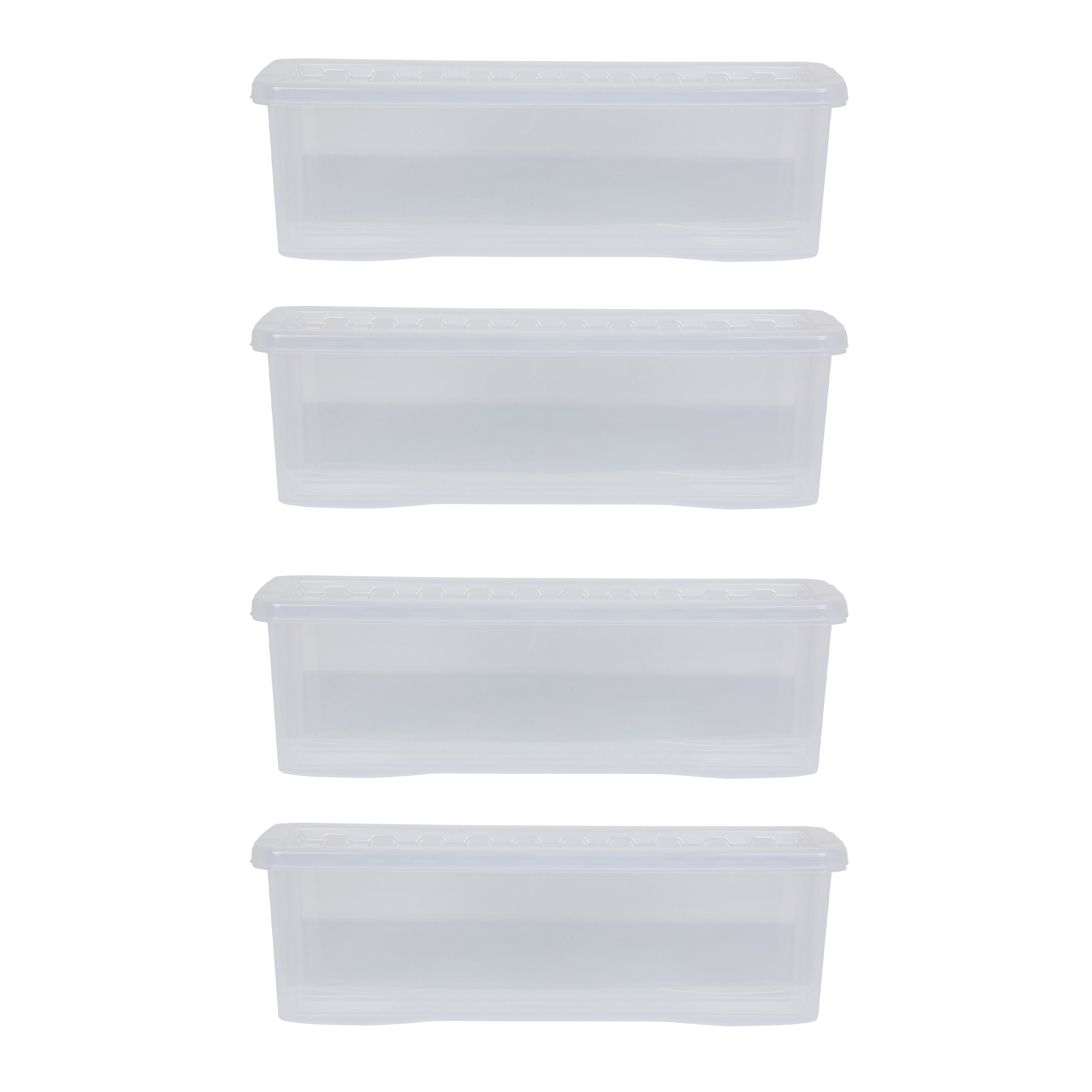 Wham Crystal Set of 4 Shallow Shelf Boxes & Lids | Dunelm
