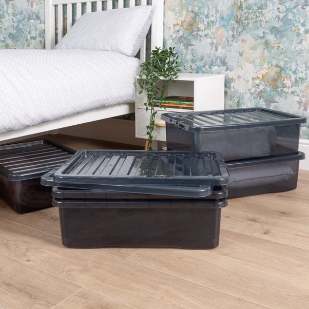 Wham Crystal Set of 5 Underbed Boxes & Lids, 32L image 1 of 6